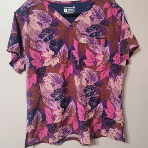 🌸4for25🌸 Carhartt Leaf Print Scrub Top